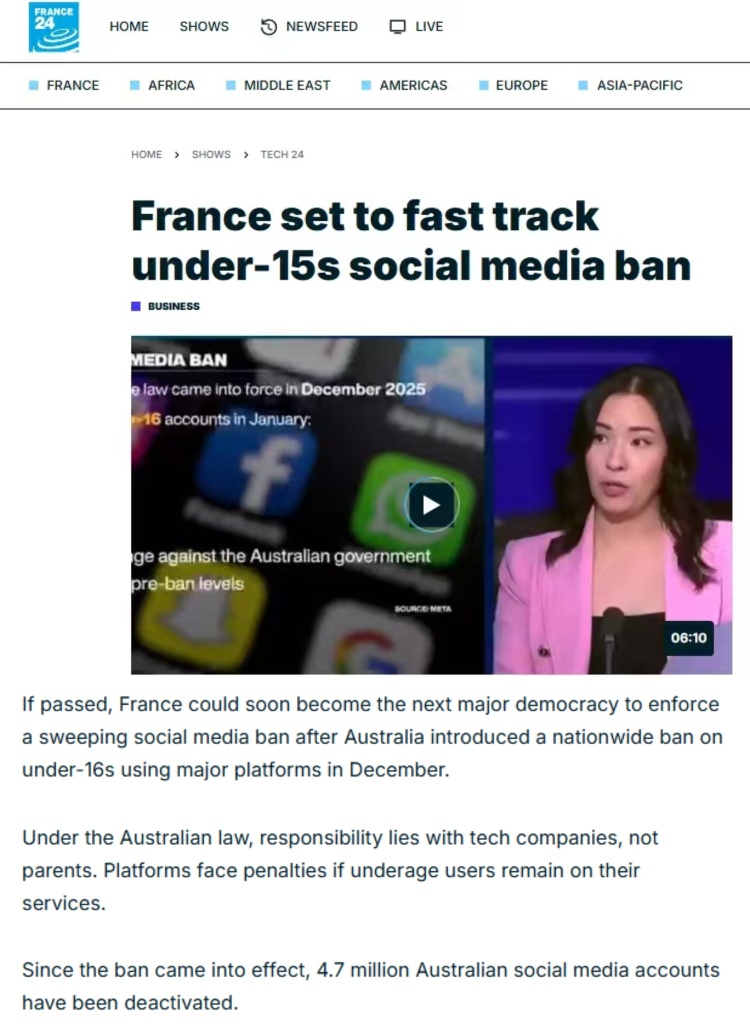 全球媒体聚焦 | 多国媒体热议法国加速推进15岁以下青少年社交媒体禁令