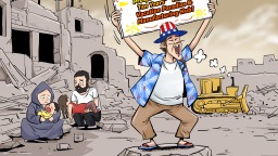 [International Editorial Cartoon] Trusteeship for a Decade, Displacement of Millions