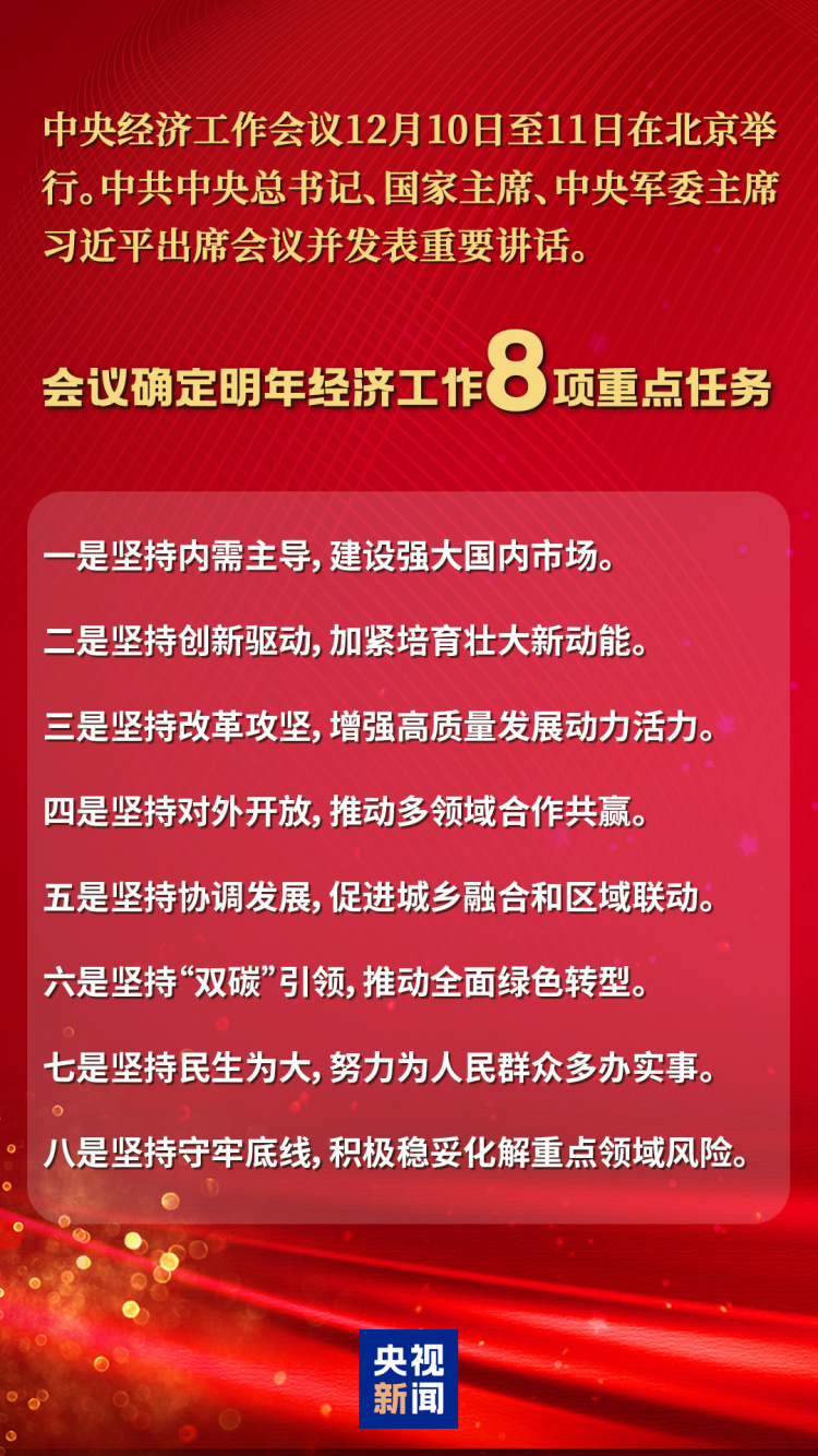 明年经济工作怎么干，抓好“八个坚持”