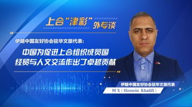 伊朗中国友好协会驻华文旅代表：中国为促进上合组织成员国经贸与人文交流作出了卓越贡献_fororder_上合组织天津峰会-外专谈-横版-何飞(5)(1)