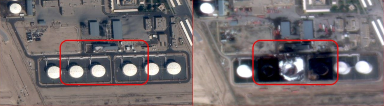 伊朗公布沙特美军基地遭打击前后对比图 多架加油机被毁