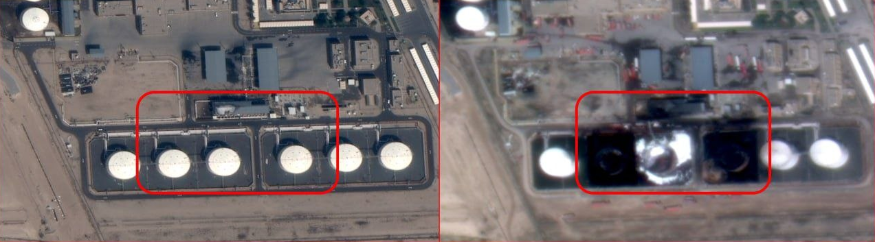 伊朗公布沙特美军基地遭打击前后对比图 多架加油机被毁