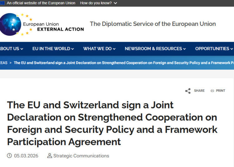 闪评｜瑞士加强与欧盟防务合作 是否将影响其中立地位？