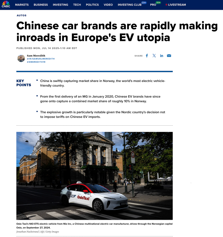 无惧关税壁垒 中国电动车在挪威跑出“加速度”_fororder_图片1
