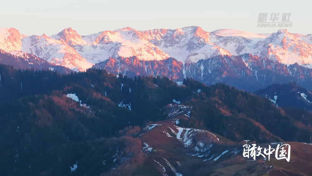 瞰中国｜新疆昌吉：天山雪峰映春播