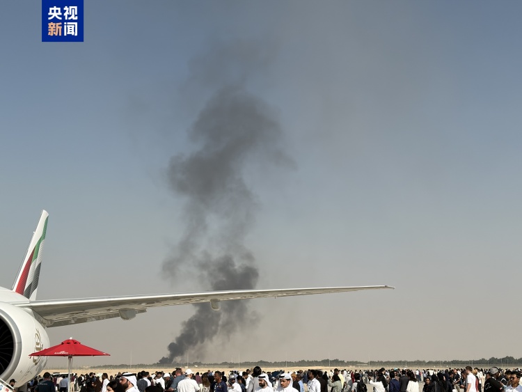 视频丨一架印度国产“光辉”战机在迪拜航展飞行表演中坠毁