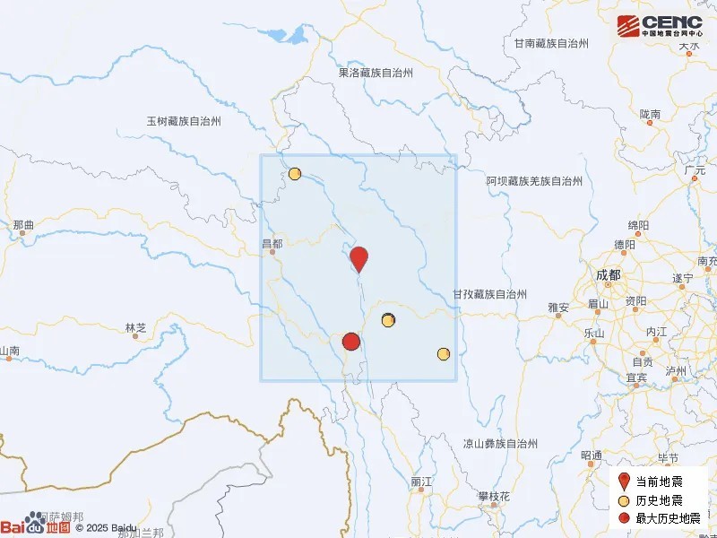 四川甘孜州白玉县发生4.9级地震 震源深度10千米