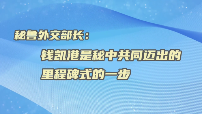【国际微访谈】秘鲁外交部长：钱凯港是秘中共同迈出的里程碑式的一步