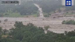 延时摄影视频记录美国得州河流水位迅速上涨