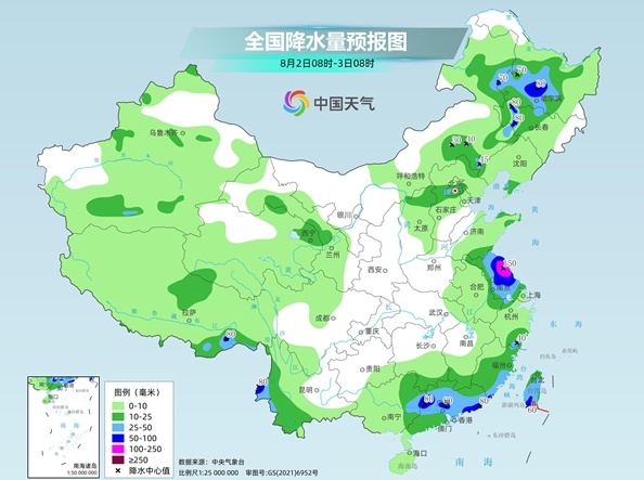 “竹节草”滞留苏皖降雨猛烈 中东部多地高温盛行
