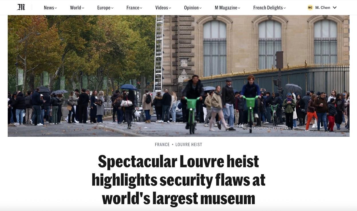 欧洲头条丨卢浮宫数件珍宝光天化日下被盗 文明殿堂为何频频失守？