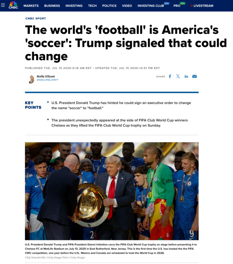 全球都叫Football，美国却叫Soccer？美媒：美国或将更名世界第一运动_fororder_图片1