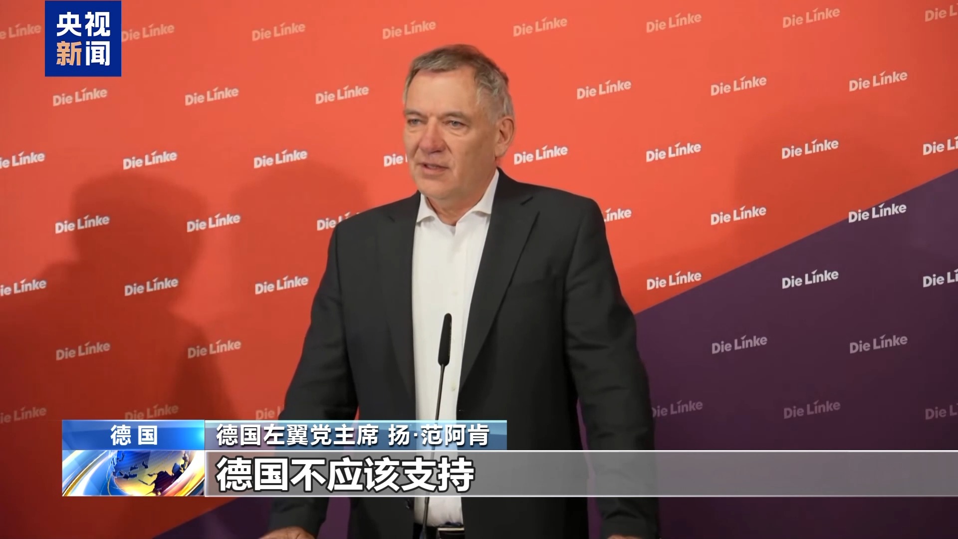 视频丨德国左翼党主席呼吁德国政府对以色列施压
