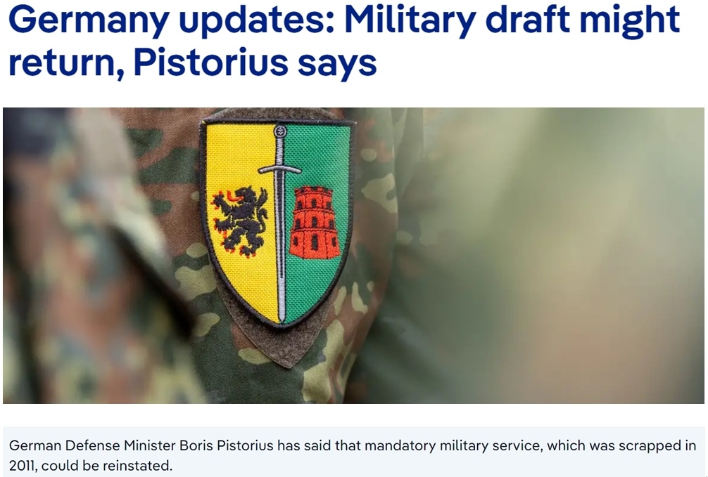 为啥德国防长考虑恢复义务兵役制？