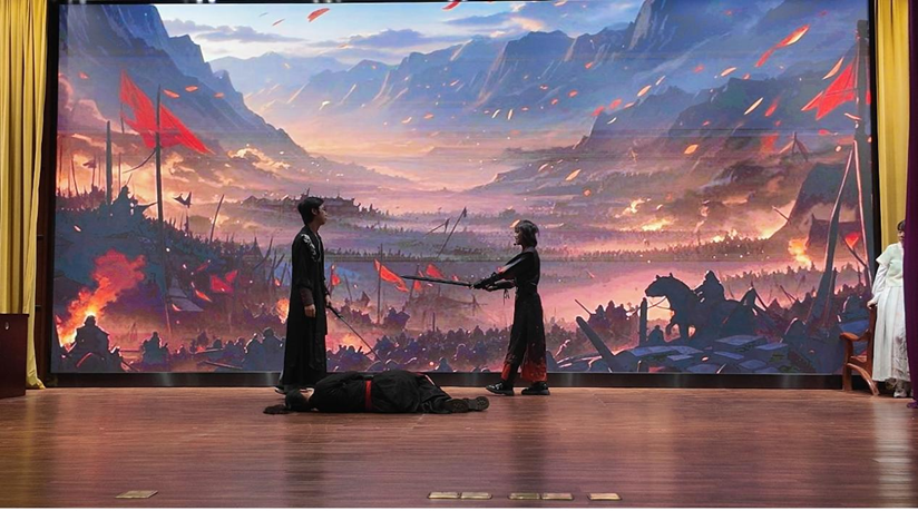 南开大学举办“语通上合 · 戏汇丝路”主题活动_fororder_英语版戏剧《木兰》片段演出