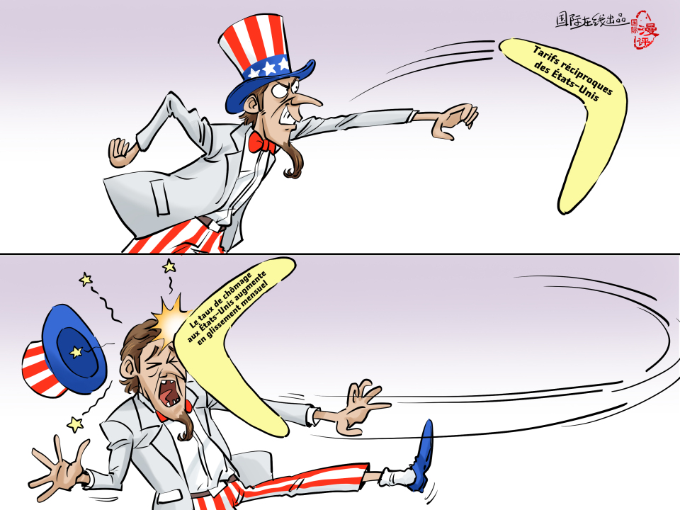 【Actualité en caricatures】Le retour du boomerang l'atteignit en plein front_fororder_法语