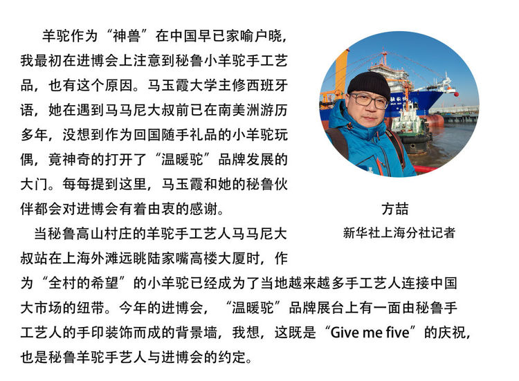 镜头连中外·第69辑 |“小羊驼”来了！秘鲁“温暖驼”连续七年参展进博会