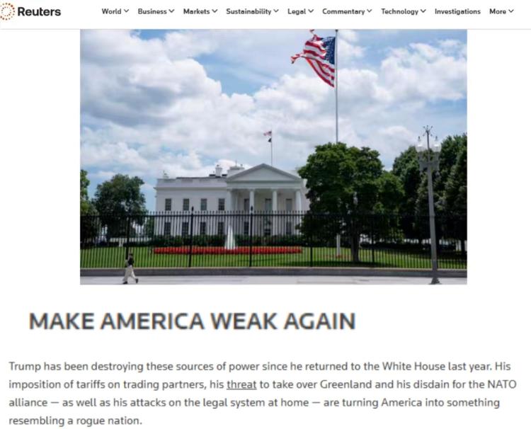 全球媒体聚焦 | 英国媒体：对伊朗军事行动正在削弱美国的实力_fororder_1