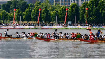 Dragon Boat Racing Ignites Wuhan as 28 Teams Compete in Jiangxia