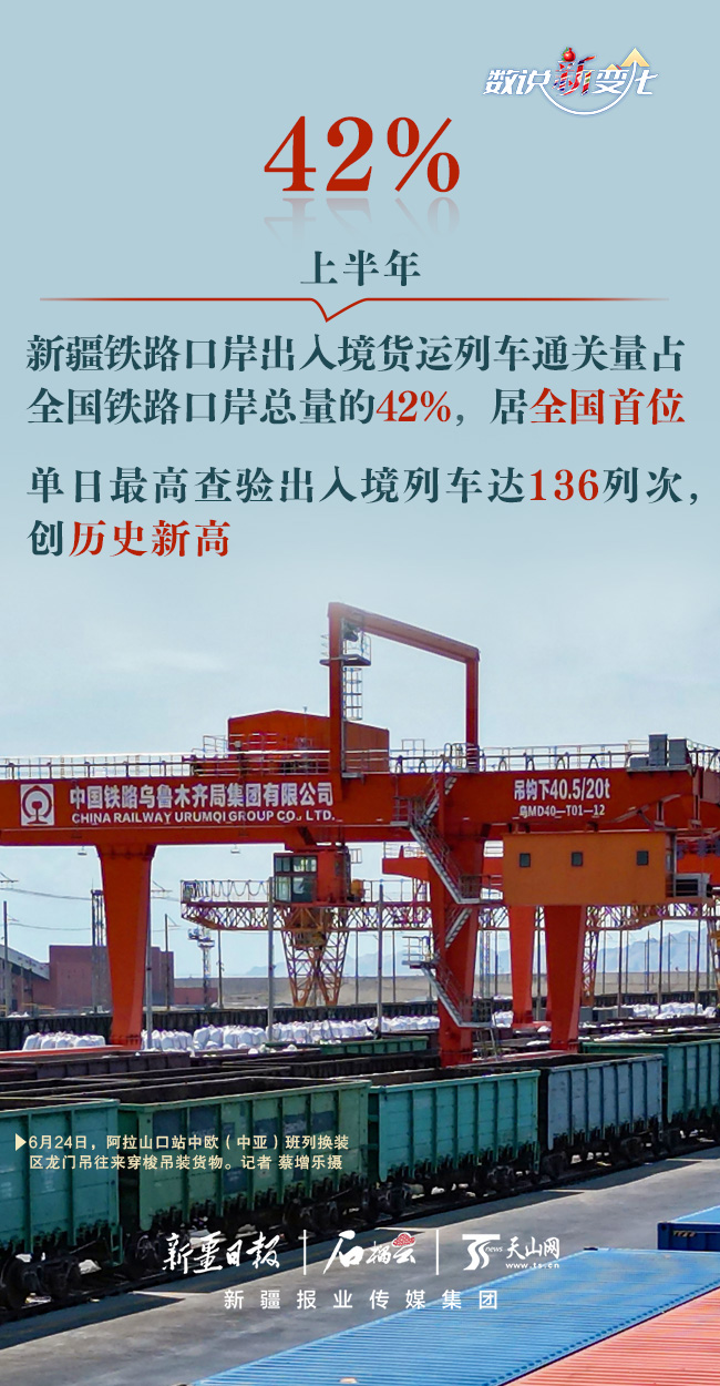 数说“新”变化｜多项数据创新高！上半年新疆各口岸跨境运输客货两旺
