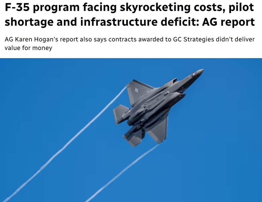 白话拆解丨加拿大审计报告：F-35战机采购成本暴涨近五成