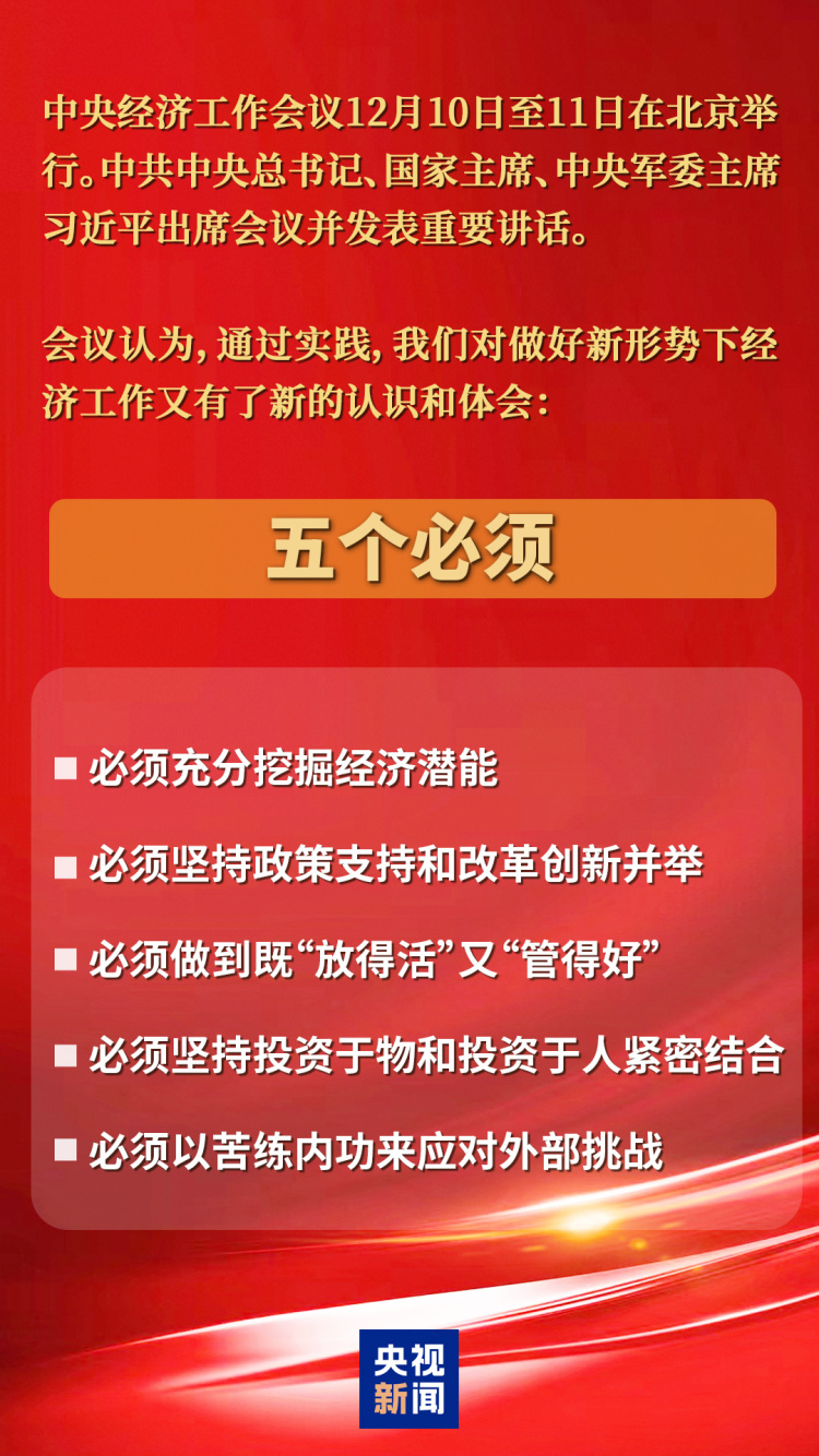 做好新形势下经济工作新的认识和体会：五个必须！