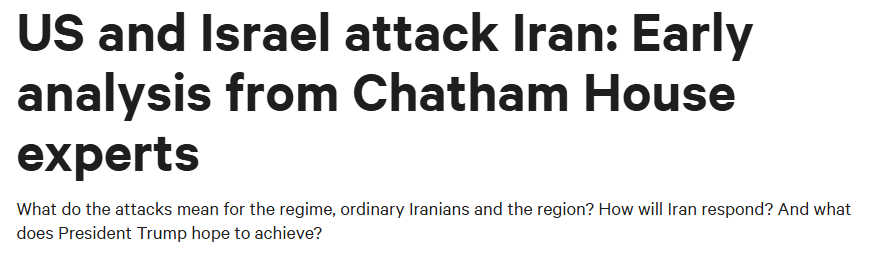 全球媒体聚焦 | 国际智库：美以军事打击伊朗让未来充满“未知风险”_fororder_1