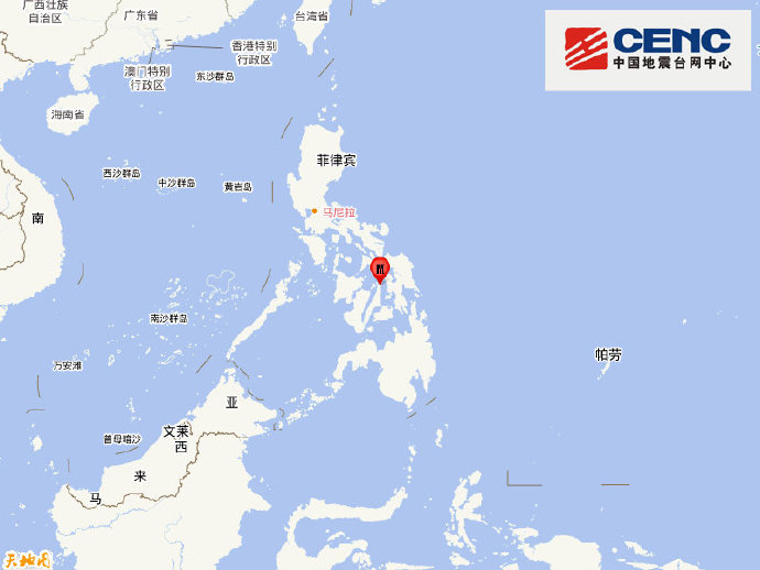 菲律宾群岛地区发生6.9级地震 震源深度10千米