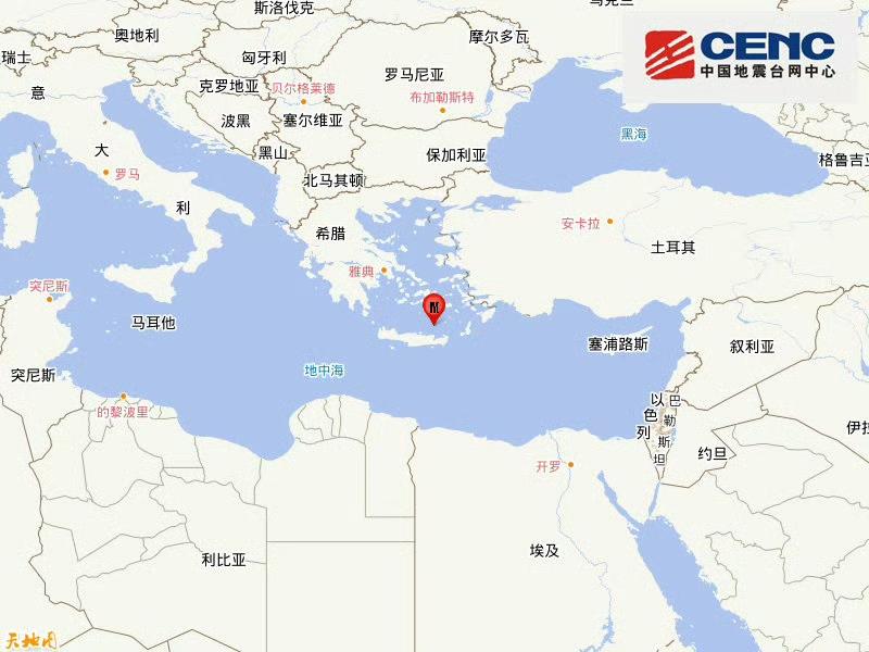 爱琴海发生6.2级地震 震源深度70公里
