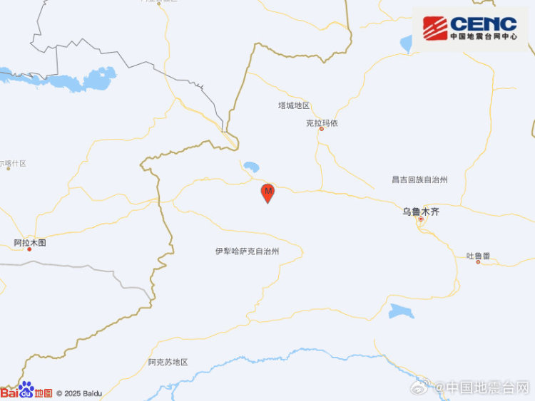 新疆博尔塔拉州精河县发生4.3级地震 震源深度10千米