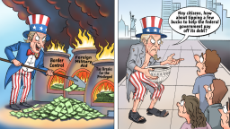 【Editorial Cartoon】"Begging" to Save a Nation