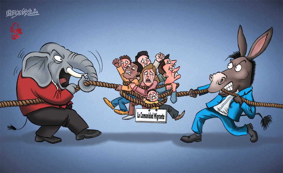 【Caricatura editorial】Forcejeo político_fororder_拉锯战（西）