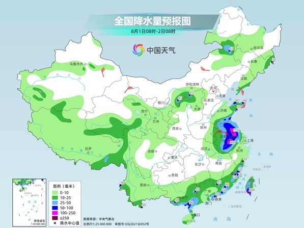 “竹节草”滞留苏皖降雨猛烈 中东部多地高温盛行
