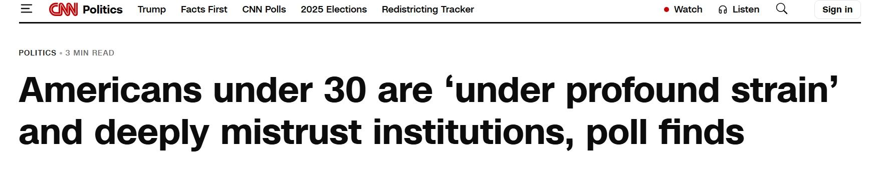 全球媒体聚焦 | 美媒：调查显示 57%的美国年轻人认为国家走错了路_fororder_c3cd3e50166c42ee9baedb9fbdcd54ab