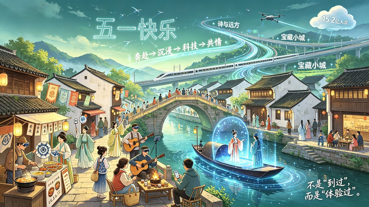 【好评中国】AI漫评：“五一”迎15.2亿人次大流动，消费市场热浪阵阵