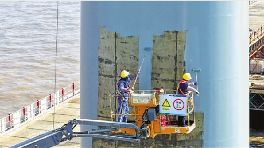 跨海大桥 建设忙