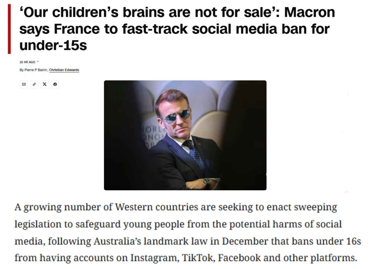 全球媒体聚焦 | 多国媒体热议法国加速推进15岁以下青少年社交媒体禁令 - 国际在线移动版