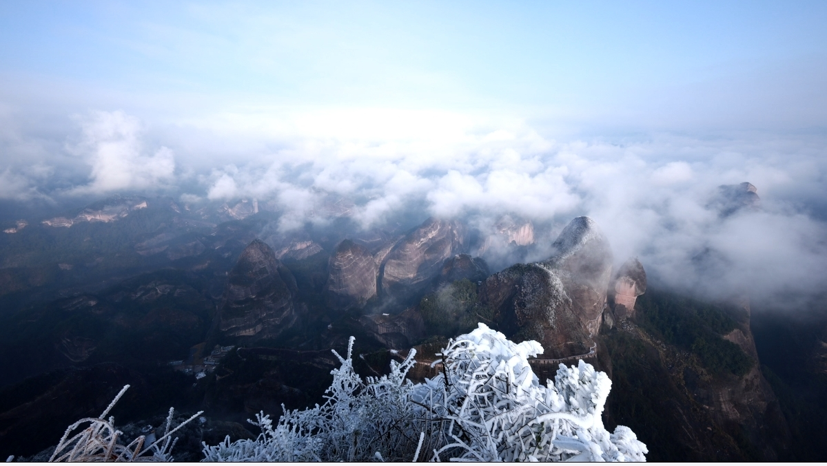 湖南新宁：崀山丹霞邂逅雪雾云海奇观醉游人_fororder_图片4