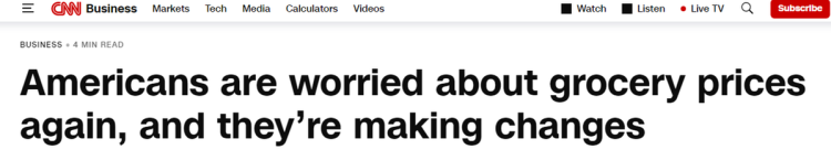 【世界说】美媒：近九成美国人为食品成本发愁 不确定性进一步影响该国就业和企业增长