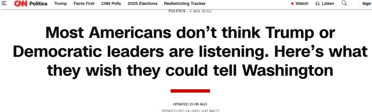 全球媒体聚焦 | 民调显示 近四成美国民众认为共和民主两党漠视民意