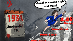 【Editorial Cartoon】 Admission of Wrongdoing? No. Military Expansion? Absolutely.