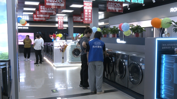 天水甘谷“两新”政策落地 消费市场暖意浓_fororder_工作人员介绍电器