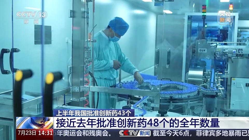 数量接近去年全年！上半年我国批准创新药43个 涉及罕见病、肿瘤等
