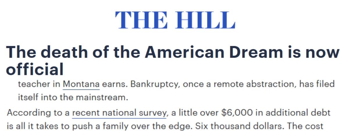 全球媒体聚焦 | 美媒：“美国梦”的破灭如今已成定局_fororder_1