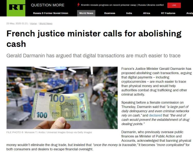 法国司法部长呼吁废止现金交易 法国人能干吗？_fororder_360截图20250523144721317