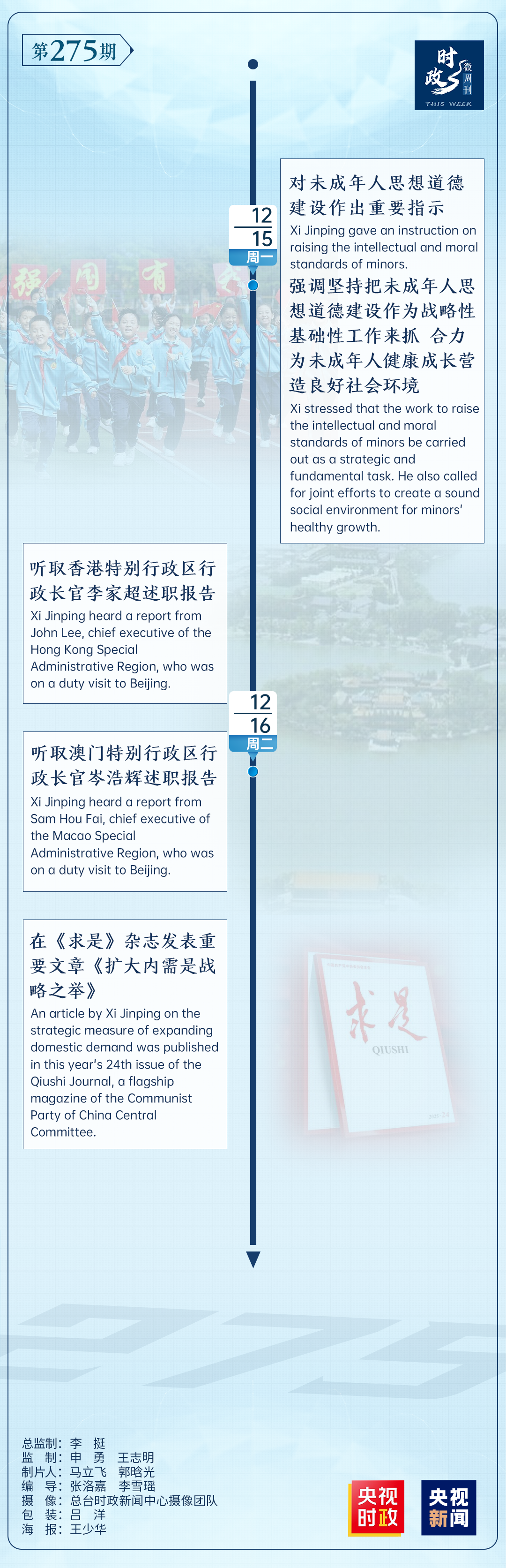 时政微周刊丨总书记的一周（12月15日—12月21日）