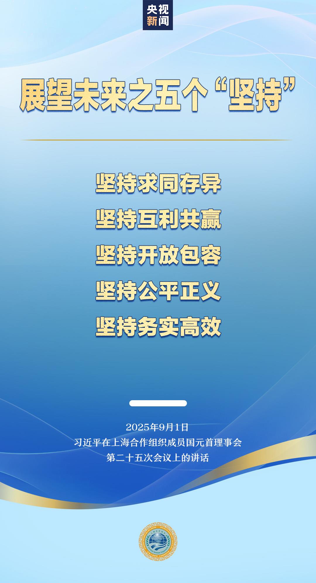 展望上合组织未来发展，习近平提出五个“坚持”