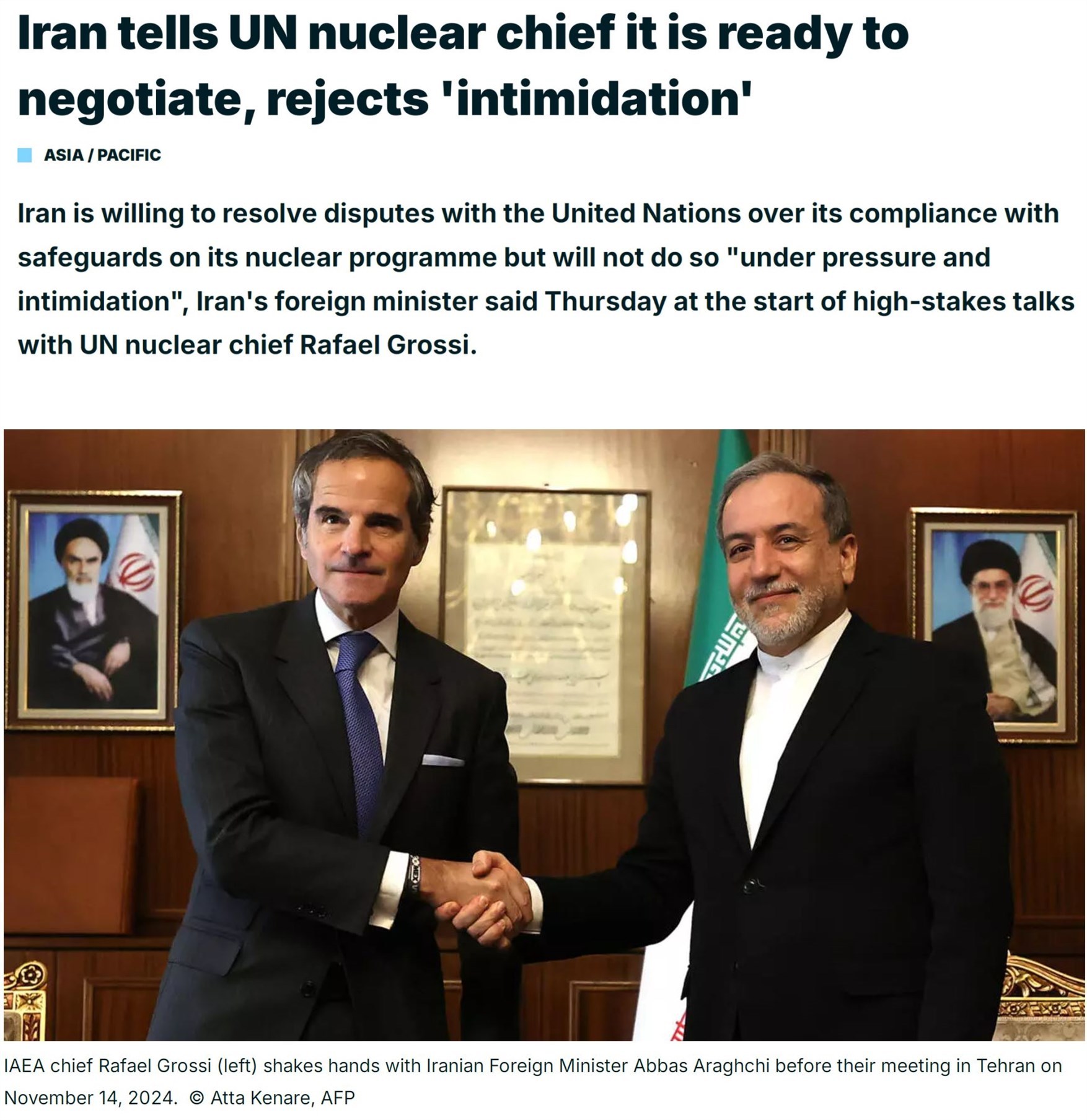 伊朗称核谈判“机会有限” 专家称中东核安全亟需加装“稳压阀”