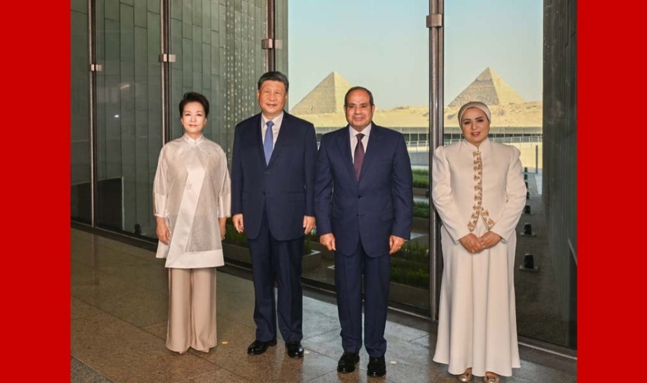 习近平和彭丽媛同埃及总统塞西夫妇共同参观大埃及博物馆_fororder_1788377704932_736