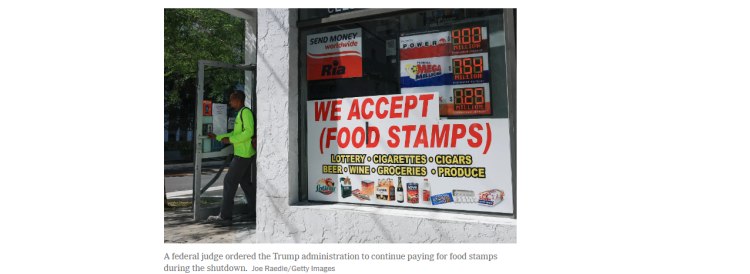 全球媒体聚焦︱美媒：政府关门超一个月 食品救济不确定性增加